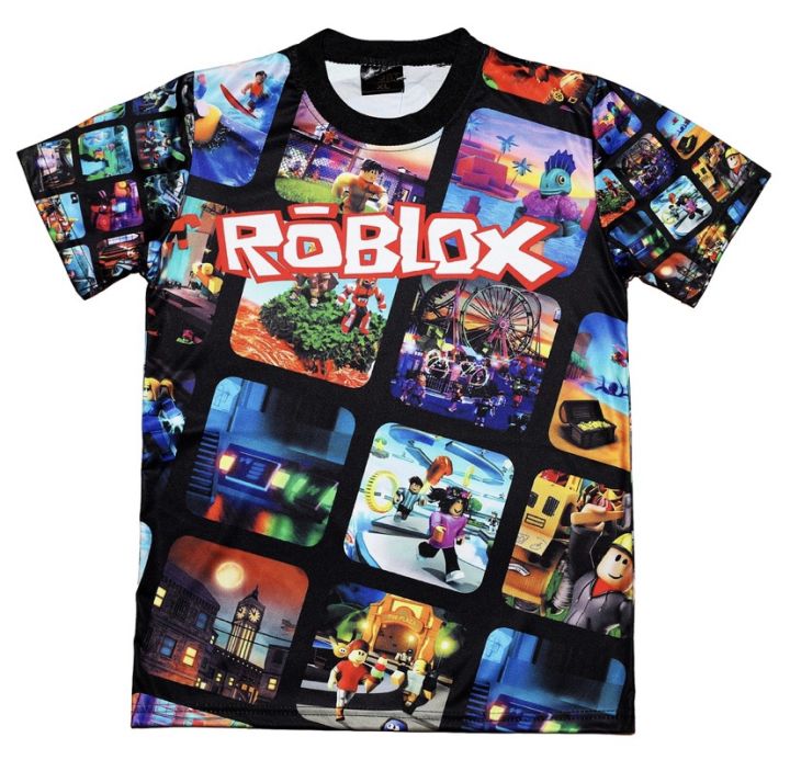 5-9 Years Kids Short Sleeve Roblox Printed T-shirt Tops