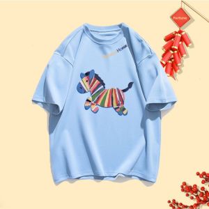XINDADANG | Red Cartoon Zebra Print T-Shirt