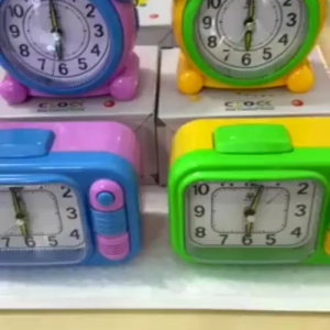 Colorful Quartz Analog Alarm Clock with Bell Melody & Light for Kids Adult / Jam Loceng Warna-Warni