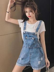 กางเกงขาสั้นยีนส์เอวสูงสไตล์เกาหลี กางเกงขาสั้นผ้าเดนิมทรงเอแฟชั่นฤดูร้อนสำหรับผู้หญิง กางเกงยีนส์ทรงเอเข้ารูป