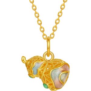 Gift Birthday Golden Pendant Single Drop Enamel Charm
