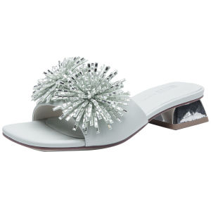 DUSTO | Elegant Rhinestone Summer Sandals One-strap Low Heels