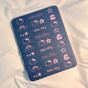เคสiPadหมุน 360° HelloKitty Pro12.9 22/21/20 Gen9 Gen10 Air6 11 Pro11 2024 เดนิม เคสไอแพด Air5/4 Gen8/7 10.2 Gen11 Air7 11 Mini7/6 8.3 Gen6/5 9.7