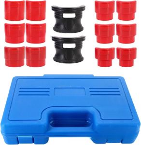 14Pcs Motorcycle Fork Seal Driver Tool Kit 35-50mm Universal Oil Seal Installer Set with 6 Adapters for Front Fork Repair