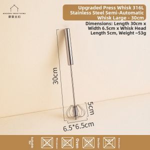 MODERN SWEETHOME | Manual Press Egg Beater 316L Stainless Steel