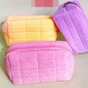 Zaman Now - Tempat Pouch Pillow Korea / Kotak Pensil Sleting Velvet Aesthetic Pastel / Kotak Pensil Bulu / Make Up Pouch