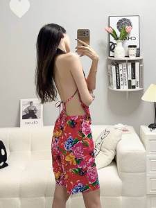 Pure Cotton Birthday Party Performance Suit Northeast Big Flower Cloth National Costume Maids of Honor Chemise Strap Set Nightgown