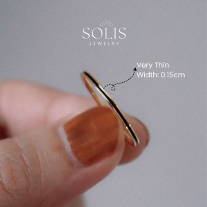 Black Thin Gold Ring Dripping Oil  • Waterproof Non-Fade Tarnish • 18K Gold Plated 316L Stainless Titanium Steel Rings For Women RG375