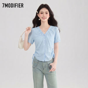 7.Modifier | Áo Blouse Ngắn Dễ Thương Tay Bồng Có Dây Điều Chỉnh
