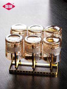 Korean Style Tea Set Glass Cups for Home Use Living Room Guest Service Lightweight High Aesthetic Value Countryside Style Glass Cup Family Set