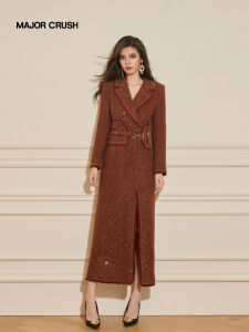 Luxury Classic Style Caramel-colored Long Coat