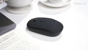 Tetikus Komputer Tablet Komputer Boleh Dicas Semula Rechargeable Computer Tablet Laptop Mouse Dual Mode Bluetooth 2.4G Wireless Type C Port & Silent Click