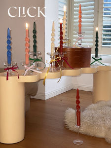Click New Long Pole Spiral Colorful Candles Festival Birthday Atmosphere Decoration Ins Twist Twist Home Decorations