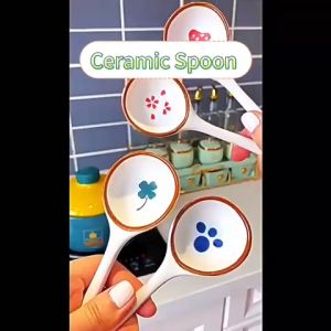 Cute Ceramic Spoon Japanese Style Soup Spoon Sudu Seramik Comel 日式可爱汤勺陶瓷