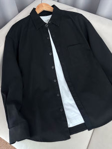 Áo Sơ Mi Nam Tay Dài Cotton Nguyên Chất Mùa Xuân Thu Thường Ngày Cổ Vuông Thường Ngày Dài Vừa Phải Có Khóa Cài Áo Sơ Mi Công Sở