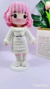 Búp bê Enid bằng len móc thủ công – Gấu bông handmade cotton cao cấp – Búp bê Enid & Wednesday phong cách cá tính – Ami House