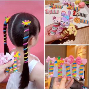 C.three Children Curly Telephone Scrunchie Cartoon Sanrio Hair Rope Girl High Ponytail Rubber Band