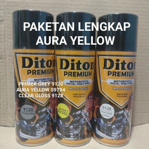 Pilok Cat Diton Premium Paket Lengkap 3 Klg Nmax Aura Yellow Kuning 9794 Primer Grey Epoxy 9120 Clear Glossy 9128 400cc Pilox Paketan Cat Semprot Special Spray Paint
