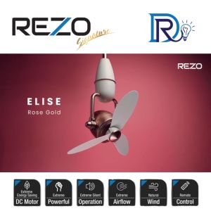 (Ready Stock & Fast Ship) Rezo Signature Ceiling Fan ELISE 16 3 ABS Blades 5 Speed with Remote Control