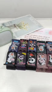 Kẹp tóc gấp tóc 5 răng màu nhám in kitty - gap49