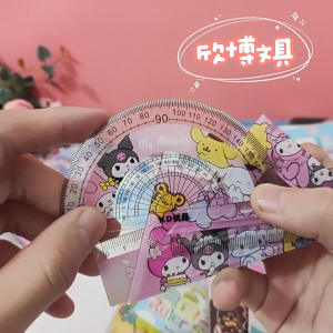 GARISAN SET SEGITIGA STITCH 15CM ISI 4PC / PENGGARIS SET 4 IN 1 MOTIF KARAKTER