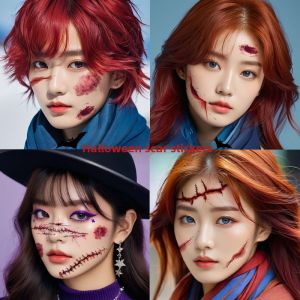 Halloween Tattoo Stickers Face Pasters Makeup Waterproof Artificial Bleeding Fake Scar Wound Cosplay Makeup Stickers