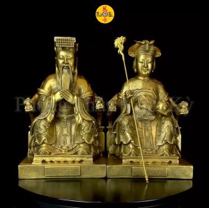 Ngọc Hoàng Thượng Đế + Hoàng Mẫu Nương Nương - Tượng Đồng Thờ Cúng Cao Cấp - Đồ Đồng Mỹ Nghệ