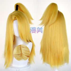 Man Fire Shadow Ninja Ditadala Cosplay Wig Side Part Fluffy Top Mixed Silk Hair Accessory for Anime Conventions