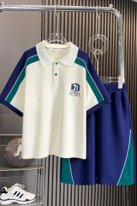 BeiYiMeng Children Polo Pants Set boy kids Clothes clothing fashion Korean style New Medium and Big Childrens Outfit Two-piece Short sleeve Suits