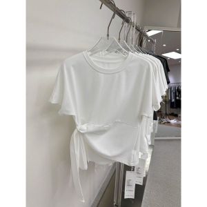 เสื้อยืดคอตตอน Modal แขนสั้น สไตล์เกาหลี ทรงสลิมฟิต ทรงหลวม ทรงเข้ารูป สำหรับผู้หญิง ฤดูร้อน 2025 เสื้อยืดแขนสั้นคอตตอน Modal