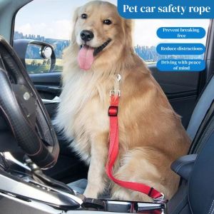 Car Pet Seat Belt Adjustable Safety Rope Rust Proof Hook and 360° Rotating Buckle Used for Trucks and Station Wagons