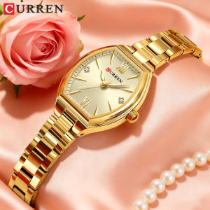 CURREN Fashionable Barrel-Shaped Simple Elegant Quartz Watch Womens Elastic Band Retro Womens Watch