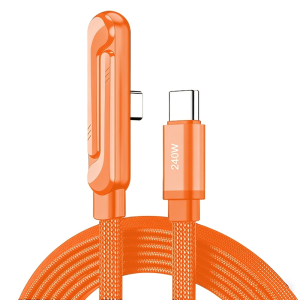 HANNUO 240W Type C Cable With Rotating Stand 2-in-1 Foldable Phone Holder & Fast Charging Cord USB-C Data Line for Laptop iPhone