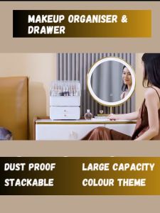 Makeup Storage Box and Drawer Makeup Organizer Box Mask Drawer Dustproof Stackable Bekas Simpan Kosmetik 化妆收纳盒
