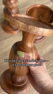 Acacia Wood Candle Holder – 5” 8” 10” Stand | Gift-Ready Decorative Base for Tealight & Jar Candles