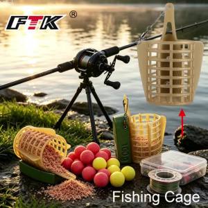 Lồng Đựng Mồi Câu Cá Chép Nhựa FTK 30-100g Xoay 360 Độ ° Giỏ Đựng Mồi Câu Cá Xoay Được Dụng Cụ Câu Cá Thô Cho Biển Sông Hồ