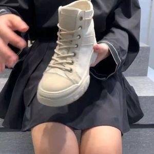 Fashion Ankle Boots women Canvas High Shoes Thick-Soled Female Students Short Boots