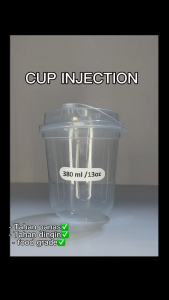 【DUS】Cup Injection 12oz 380ML ISI 500 PCS / Gelas Plastik Thinwall Tebal Datar CUP PLASTIK