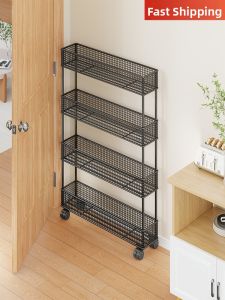 Slim Multi-tier Rolling Storage Cart for Kitchen Gap
