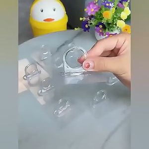 Satu Keluarga Gantungan Bracket Bulat Serbaguna C1087 Gantungan Tempel Magic Hook Fleksibel Dinding