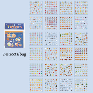 24pcs PET Vintage Japanese Style Die-Cut Sticker Book for Scrapbooking Journal Decor DIY Cards Cute Party Supplies Mr. Paper