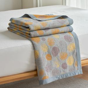 Class A Cotton Three-Layer Towel Blanket Pure Cotton Gauze Adult Summer Blanket Double-Layer Gauze Bed Sheets Three-Piece Bed Cover Set