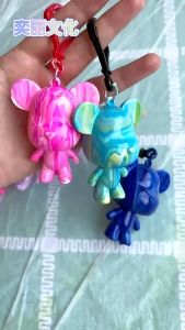 6.5cm Fluid Bear Set Handmade DIY Bearbrick Keychain Parent-child Toys Violent Bear 手工暴力熊流体熊钥匙扣