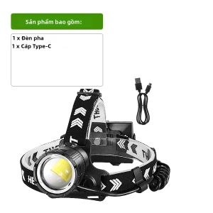 Đèn Pha LED Công Suất Cao XHP360 6000M Đèn Pha Mạnh Mẽ Có Đèn Cảnh Báo Dùng Cho Cắm Trại Câu Cá Săn Bắn - Có Thể Điều Chỉnh 360 Độ ° Dầm