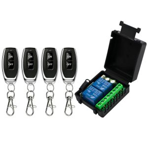 433 MHz RF Remote Control Receiver 2CH Relay Universal DC 6-30V for Garage Door Light LED Fan Motor Signal Transmission