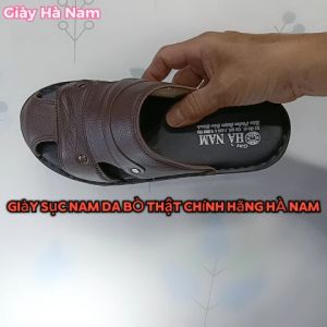 Dép Bít Mũi Nam TiTi ĐÔ Da Bò Thật Cao Cấp GSB2089