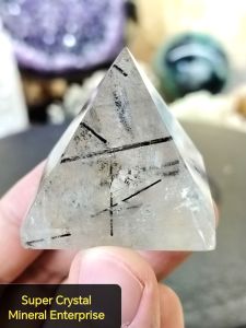 Natural High Grade Brazil Rutilated Crystal Quartz Crystal Pyramid Ornament BRP02 #Crystal #Naturalcrystal #homedecor #Lifestyle #BlackCrystal