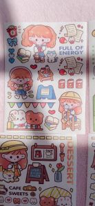 Set 4 tấm hình dán washi sticker MOMO
