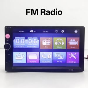 Máy Nghe Nhạc MP5 Ô Tô Màn Hình Cảm Ứng HD 7 Inch HIPPCRON 2DIN Bluetooth Radio FM Hỗ Trợ ISO AUX Mirror Link Âm Thanh Đa Phương Tiện Tích Hợp