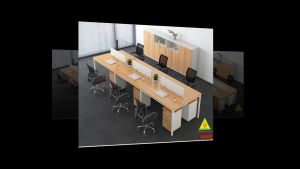 Bàn họp bàn làm việc nhóm gỗ MDF ( có tủ ) BH403 - NỘI THẤT LẮP RÁP VIENDONGADV